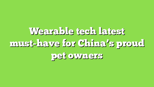Wearable tech latest must-have for China’s proud pet owners