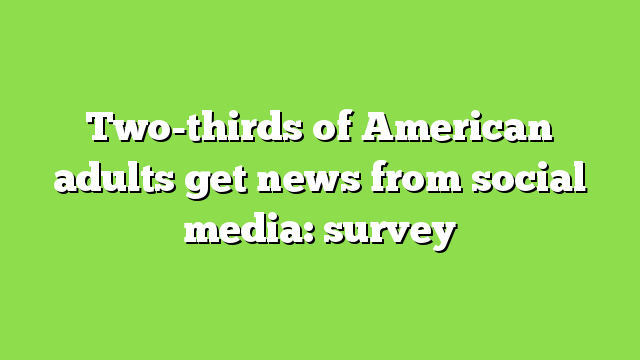 Two-thirds of American adults get news from social media: survey