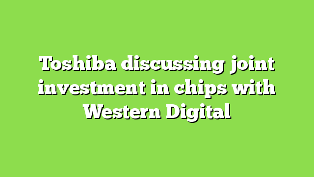 Toshiba discussing joint investment in chips with Western Digital