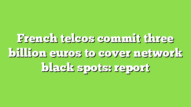French telcos commit three billion euros to cover network black spots: report