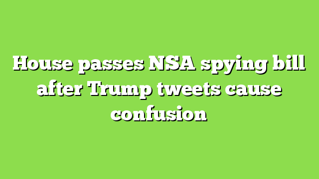 House passes NSA spying bill after Trump tweets cause confusion