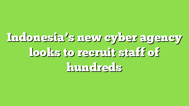 Indonesia’s new cyber agency looks to recruit staff of hundreds