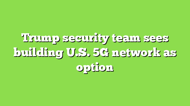 Trump security team sees building U.S. 5G network as option