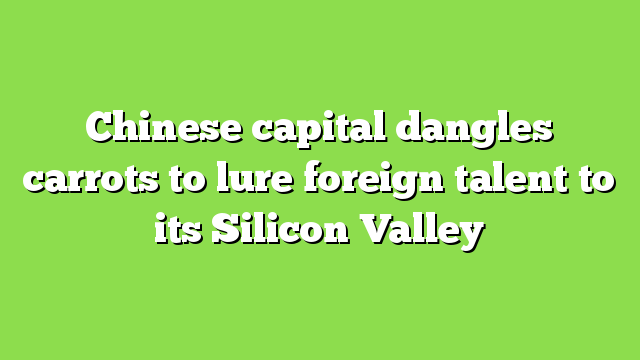 Chinese capital dangles carrots to lure foreign talent to its Silicon Valley