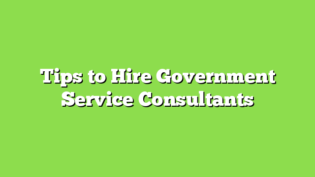 Tips to Hire Government Service Consultants